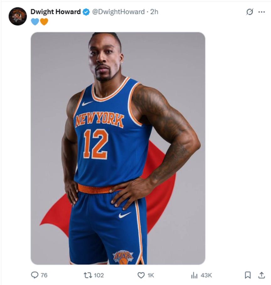 難道說(shuō)？尼克斯步行者G4賽后 霍華德發(fā)推身披尼克斯戰(zhàn)袍