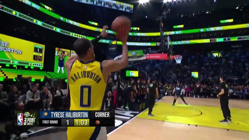 哈利伯頓這投籃姿勢(shì)是很奇特 但是命中率是真高啊